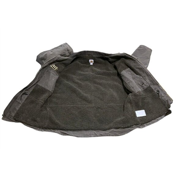 Carhartt Jacket M Coat Sherpa Duck Canvas Chore Distress Fade Paint Rare C61 GVL - Picture 5 of 16